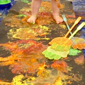 Fireworks messy play in Newcastle.